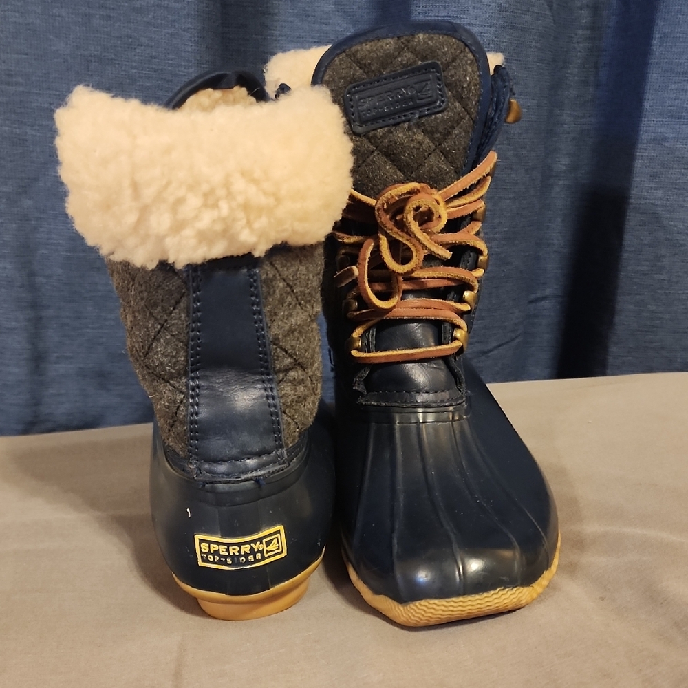 Sperry Navy and Gray Winter Boots